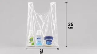 نایلکس رکابی شفاف دسته دار 35 * 25